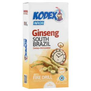 کاندوم تاخیری 12 عددی کدکس (مدل Ginseng South Brazil)
