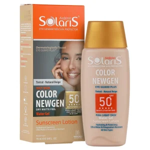 لوسیون آبی ضد آفتاب رنگی فاقد چربی انواع پوست آردن سولاریس (SPF50)