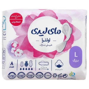 نوار بهداشتی اولترا خیلی نازک به نرمی ابریشم بزرگ مای‌لیدی (۸عددی)