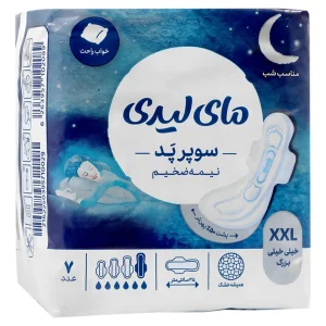 نوار بهداشتی سوپر پد با لایه رویی مشبک با حس نرمی پنبه مای لیدی (سایز XXL)
