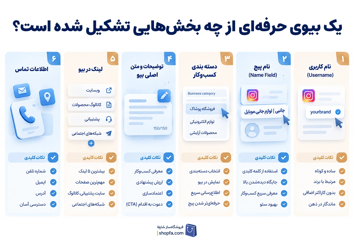 یک بیوی حرفه‌ای از چه بخش‌هایی تشکیل شده است؟
