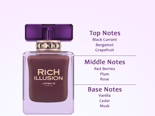 عطر و ادکلن زنانه ریچ الوژن برند ژوهان بی  (  JOHAN.B  -  RICH  ILLUSION  )