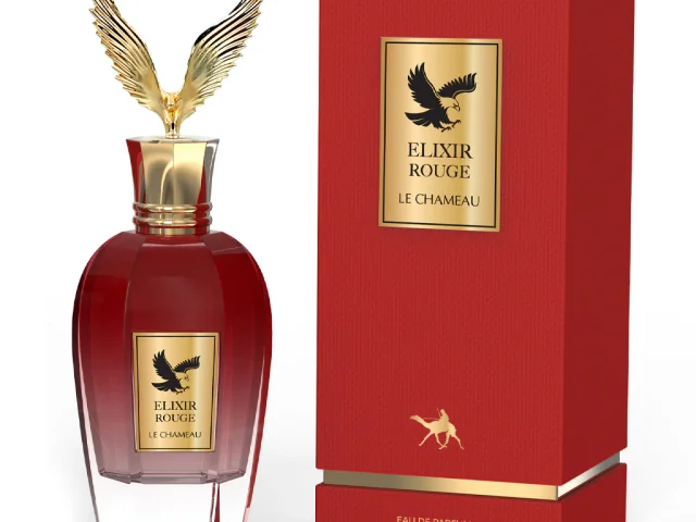 عطر و ادکلن مردانه و زنانه الگزیر رژ برند لوشامو  ( LE CHAMEAU  -  ELIXIR ROUGE     )