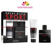 ست عطر و ادکلن مردانه رویال بلک اسپرت برند آرنو سورل  (  ARNO SOREL  -  ROYAL BLACK SPORT SET    )