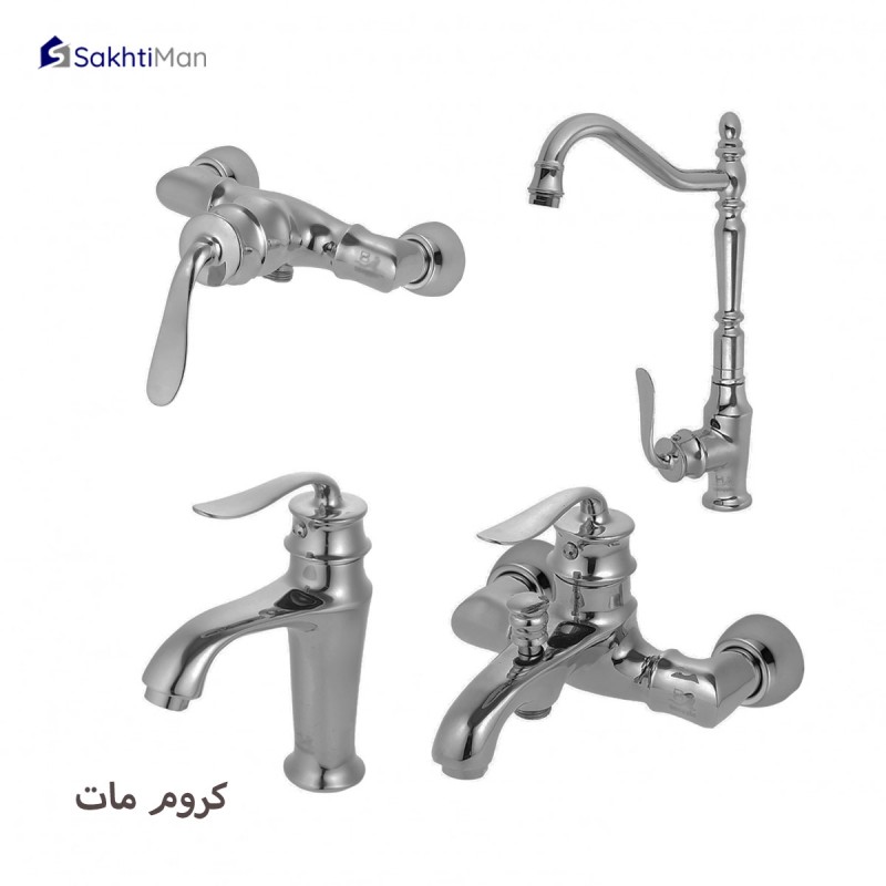 ست شیرآلات مدل بامبو کروم مات