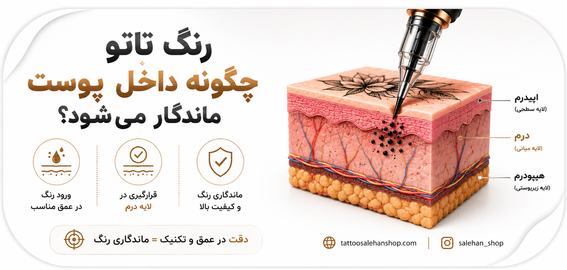 رنگ تاتو چگونه داخل پوست ماندگار میشود؟