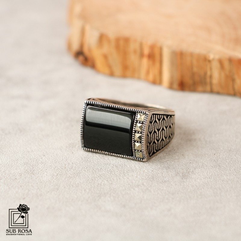 انگشتر نقره 925 مردانه ترک FREE SIZE-12526
