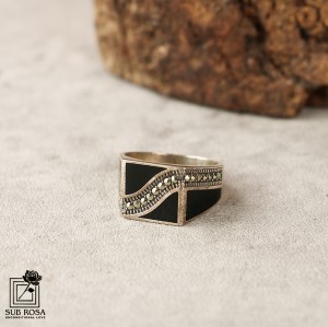 انگشتر نقره 925 مردانه ترک  FREE SIZE-14369