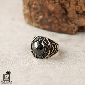 انگشتر نقره 925 مردانه ترک FREE SIZE-14373