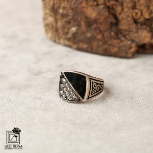 انگشتر نقره 925 مردانه ترک FREE SIZE-14379