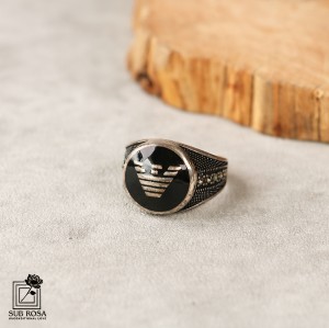 انگشتر نقره 925 مردانه ترک FREE SIZE-15103