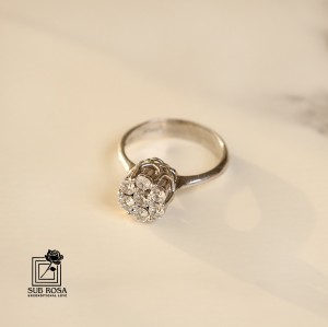 انگشتر نقره 925 زنانه طرح گل 14760-FREE SIZE