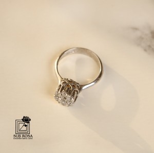 انگشتر نقره 925 زنانه طرح گل 14760-FREE SIZE