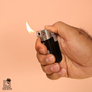 فندک پیپ بااوفا BAOFA مدل ابزاردار مشکی- نقره ای-14028