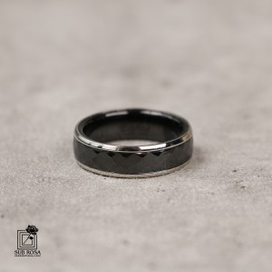 انگشتر تنگستن رینگی مشکی سایز 8 - 13136