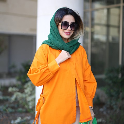 مانتو شومیزی زنانه بغل چاکدار لینن کد MIO