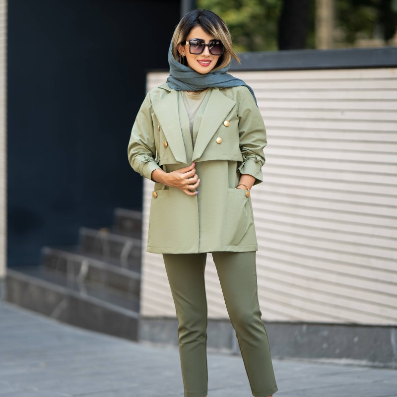 ترنج کت کتان جدید زنانه کد 0017