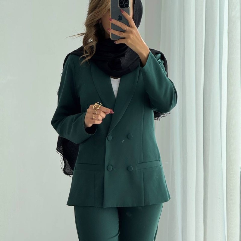 ست کت و شلوار زنانه کرپ کد TEREND