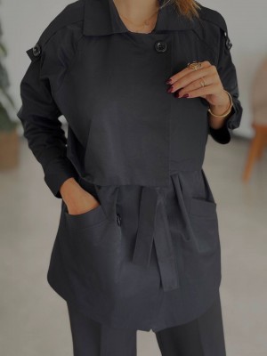 ترنچ کت ضدآب کتان زارا کد CAN