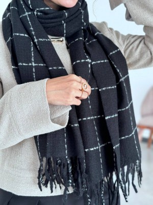 شال چهار خانه مشکی