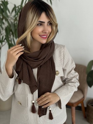 خرید کت کرمی ژاکارد