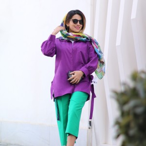 شال نخی زنانه طرحدار آبرنگی کد NIA