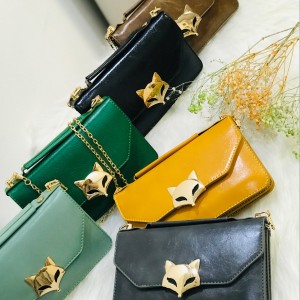 کیف دستی روباهی چرم مشکی زنانه کد VICY