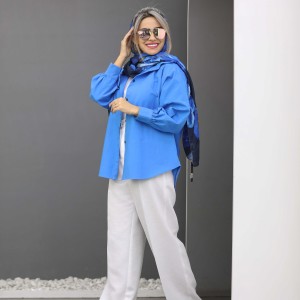 خرید شلوار نیم بگی ترندی بلند کتان لمه دار کد SOP