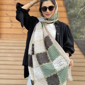 شال نخ پنبه طرح چنل دخترانه کد 0080