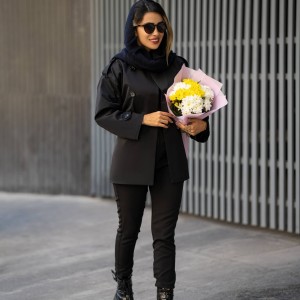 بارونی کوتاه کمر دار زنانه کد KIKO