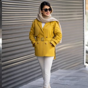 ترنچ کت کوتاه ضد آب زنانه کد SUN