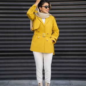 ترنچ کت کوتاه ضد آب زنانه کد SUN