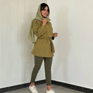 شلوار کلاسیک زنانه کرپ مازراتی یشمی کد PASTE