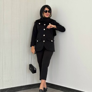 مانتو کتی مشکی جدید کرپ غواصی کد CHATRI