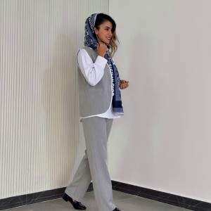 ست وست ، شلوار و شومیز گاباردین ترک کد SILVER