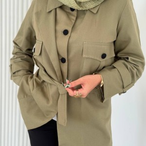 مانتو کتی جدید کتان سبز عدسی کد OPIN