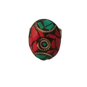 انگشتر فری سایز طرح تبتی بیضی کد R004