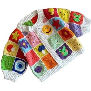 ژاکت نوزادی مدل قلاب بافی کدCJ