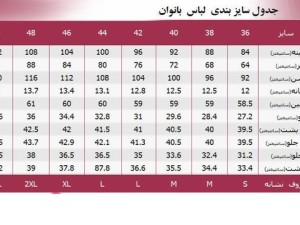 راهنمای انتخاب سایزخانم ها