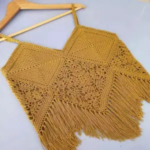 کراپ قلاب بافی دستباف مدل NH-IH65