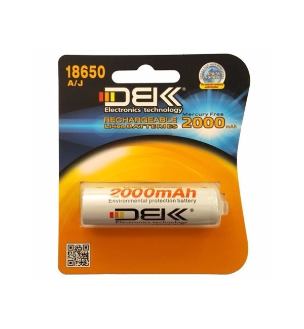 باتری لیتیوم یون قابل شارژ DBK کد 18650 ظرفیت 2000 میلی آمپر ساعت