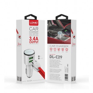 شارژر فندکی الدینیو DL-C29 همراه با کابل Micro USB