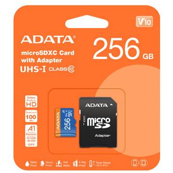 کارت حافظه (رم)میکروSD ای دیتا مدل microSDXC کلاس 10 ظرفیت256 گیگا بایت