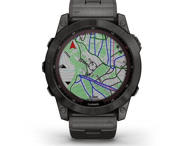 ساعت گارمین fenix 7X Sapphire Solar Carbon Grey DLC Titanium with Carbon Grey DLC Vented Titanium Band