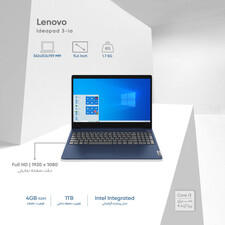 لپ تاپ لنوو 15.6 اینچ مدل IdeaPad 3 Core i3-1115G4 4GB-1TB 2GB