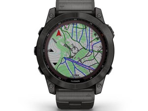ساعت گارمین fenix 7X Sapphire Solar Carbon Grey DLC Titanium with Carbon Grey DLC Vented Titanium Band