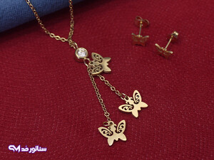 نیم ست جذاب طرح پروانه N8166