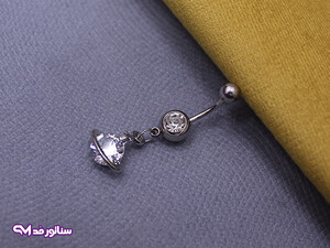 پیرسینگ ناف طرح نگین دار آویز Pl9070