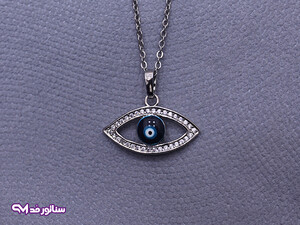 گردنبند زنانه نقره ای طرح چشم نظر GZ2067
