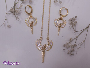 نیم ست طلایی طرح فرشته N8167